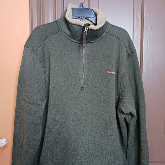 Timberland Men's size M Green Fleece Sweatshirt Sweater - Picture 3 of 11